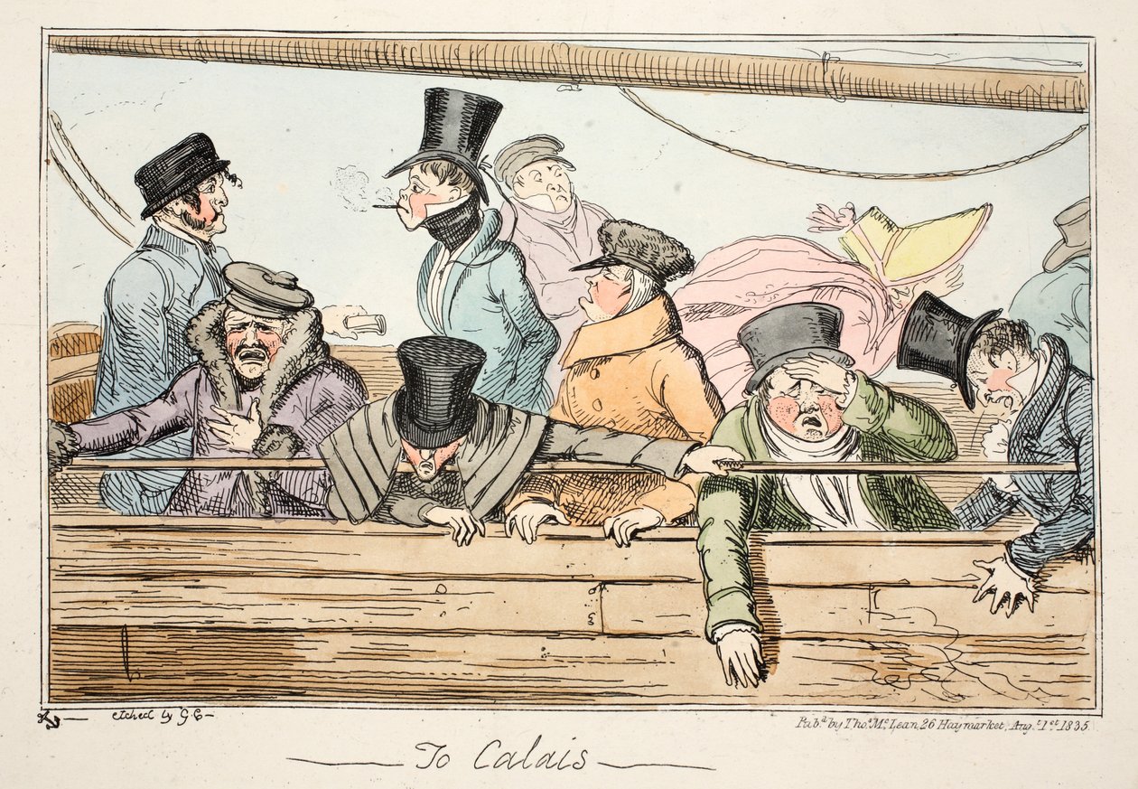 Calaisiin, pubiin. 1835 (käsinvärinen etsaus) tekijältä George Cruikshank