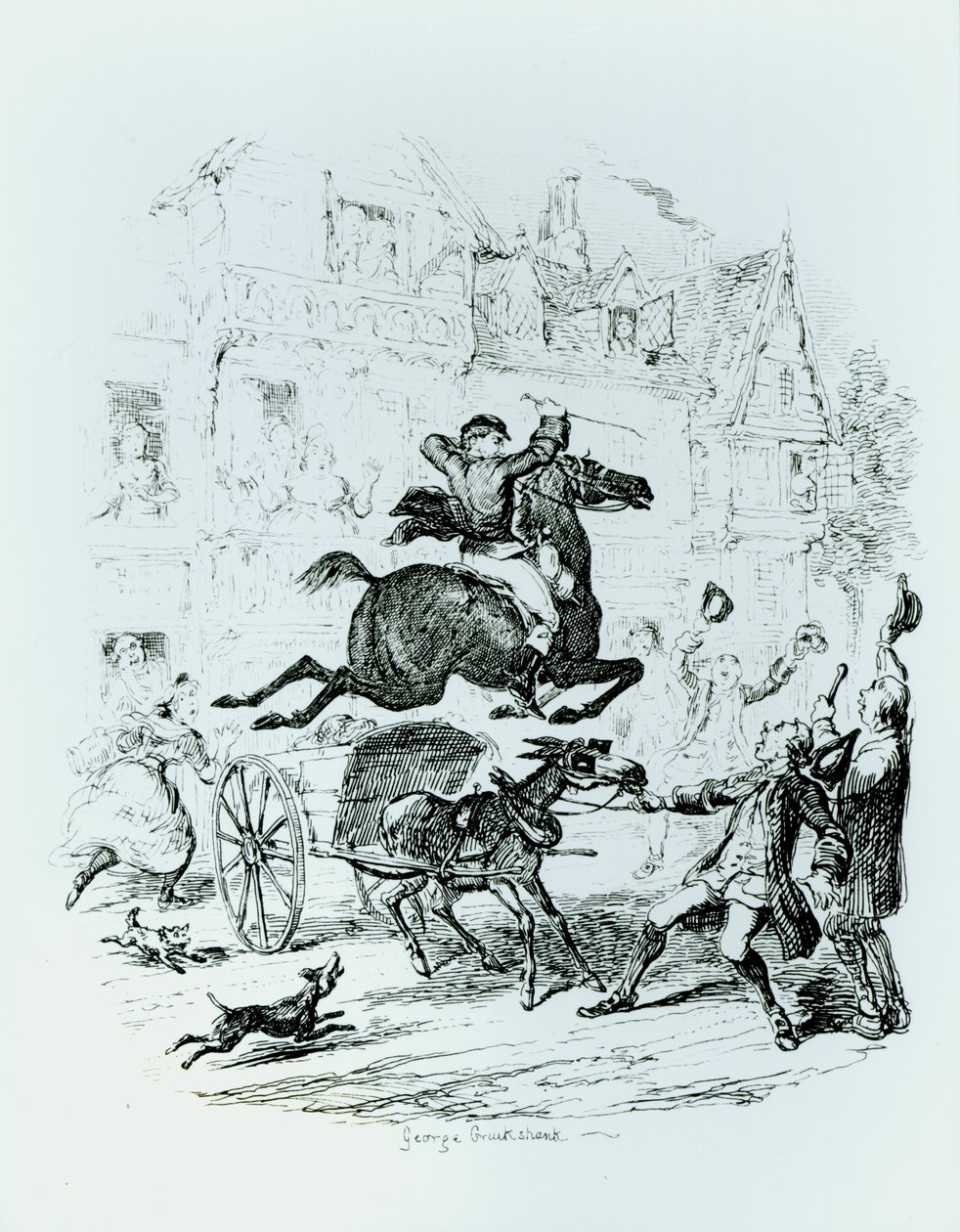 Turpinin (1705-39) lento Edmontonin läpi tekijältä George Cruikshank