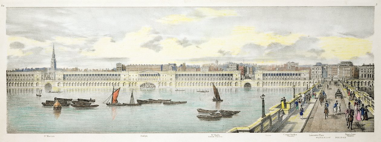 Twin Bridge -projekti New London Bridgelle, 1802 tekijältä George Dance