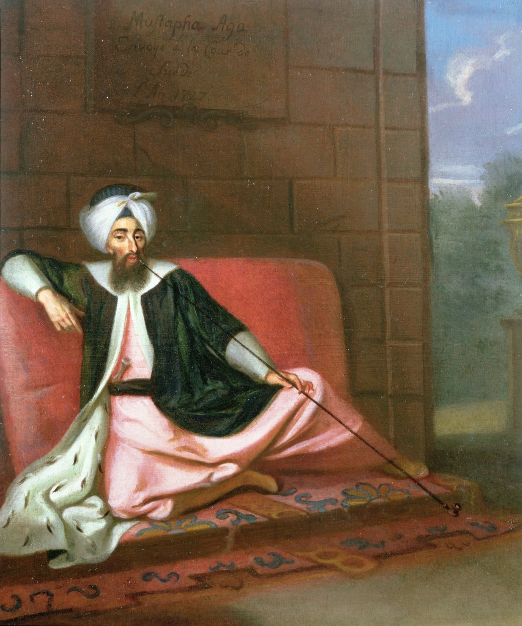 Mustapha Agan muotokuva ruotsalaiseen hoviin, 1727 tekijältä George Engelhardt Schroeder