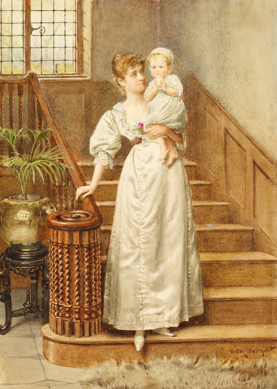 Äiti ja lapsi, n. 1890 tekijältä George Goodwin Kilburne