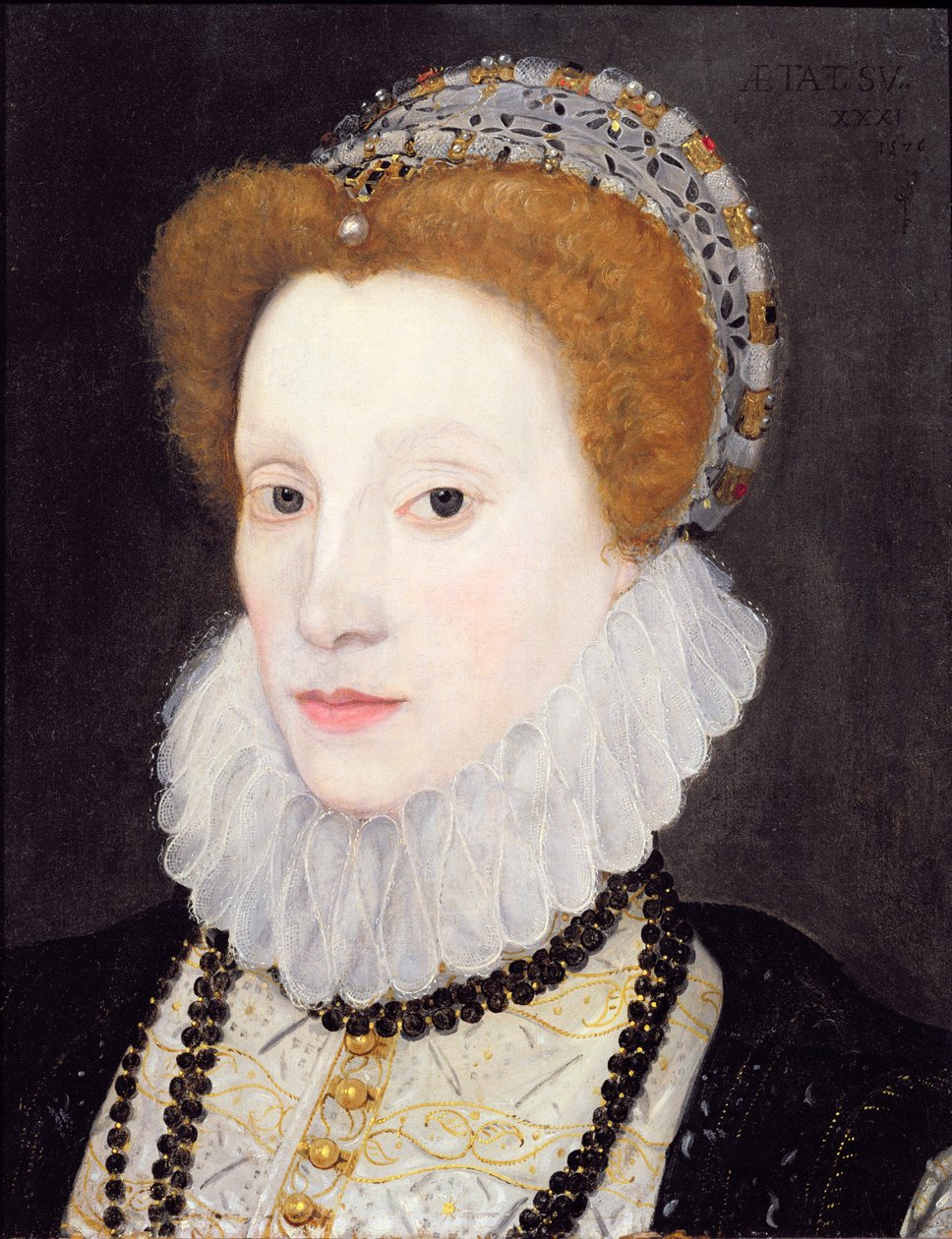 Naisen muotokuva (sanotaan Elisabet I:ksi), 1576 tekijältä George Gower