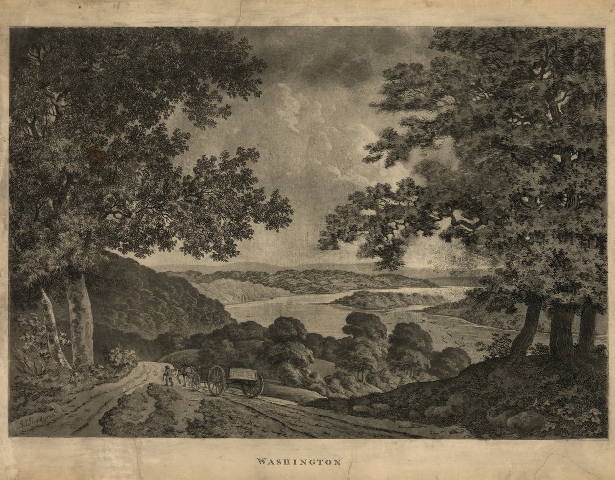 Washington, 1795 (akvatintti) tekijältä George Isham Parkyns