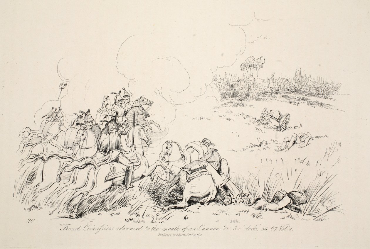 Ranskalaiset Carfusiers eteni tykkimme, pubin suulle. J. Booth, 1816 tekijältä George Jones