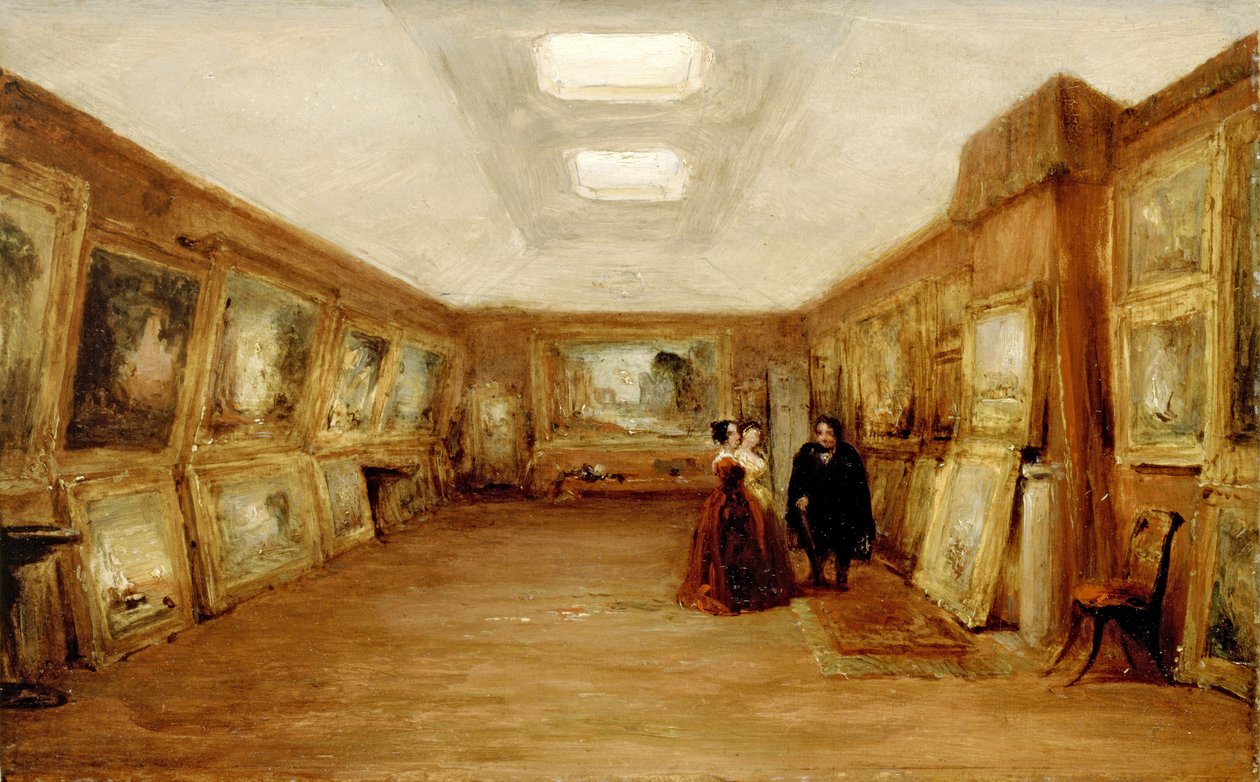 Turnerin gallerian sisustus, 1800-luku (öljy myllylevylle) tekijältä George Jones