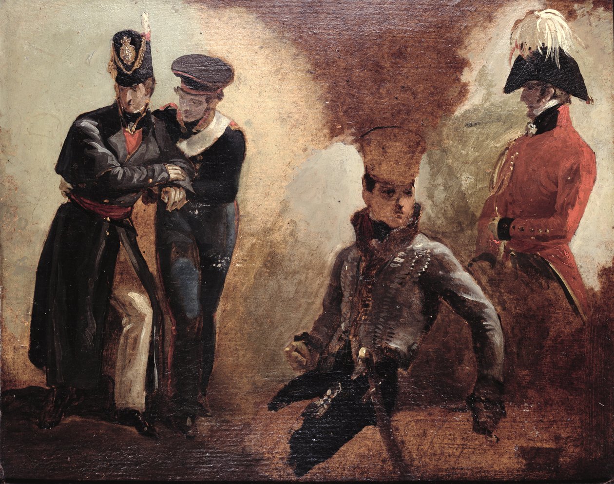 Tutkimuksia Coldstreamin vartijaupseerista ja sotilasmuotokuvia, 1815 tekijältä George Jones