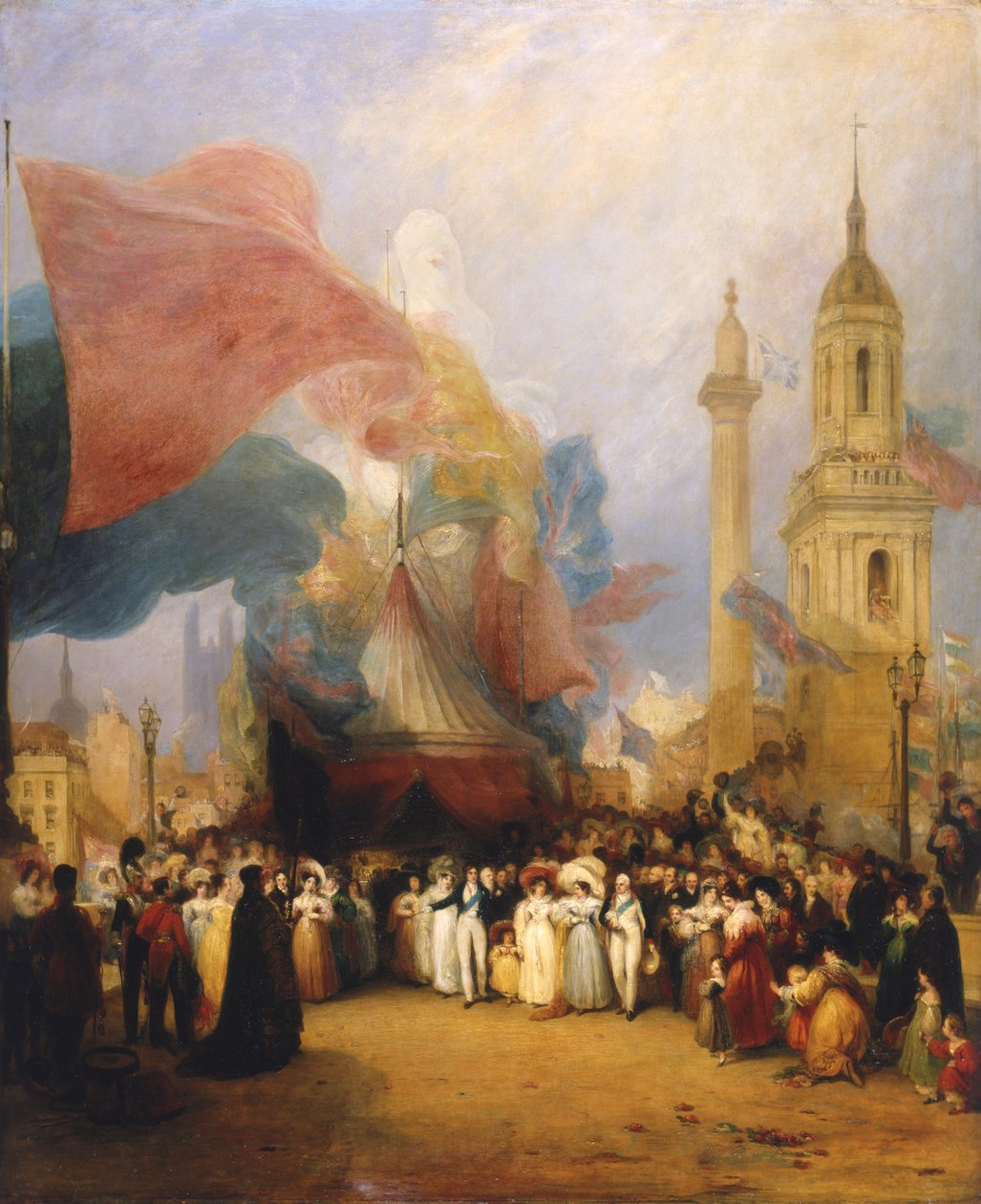 Kuninkaallinen kulkue London Bridgen avajaisissa, 1831 tekijältä George Jones