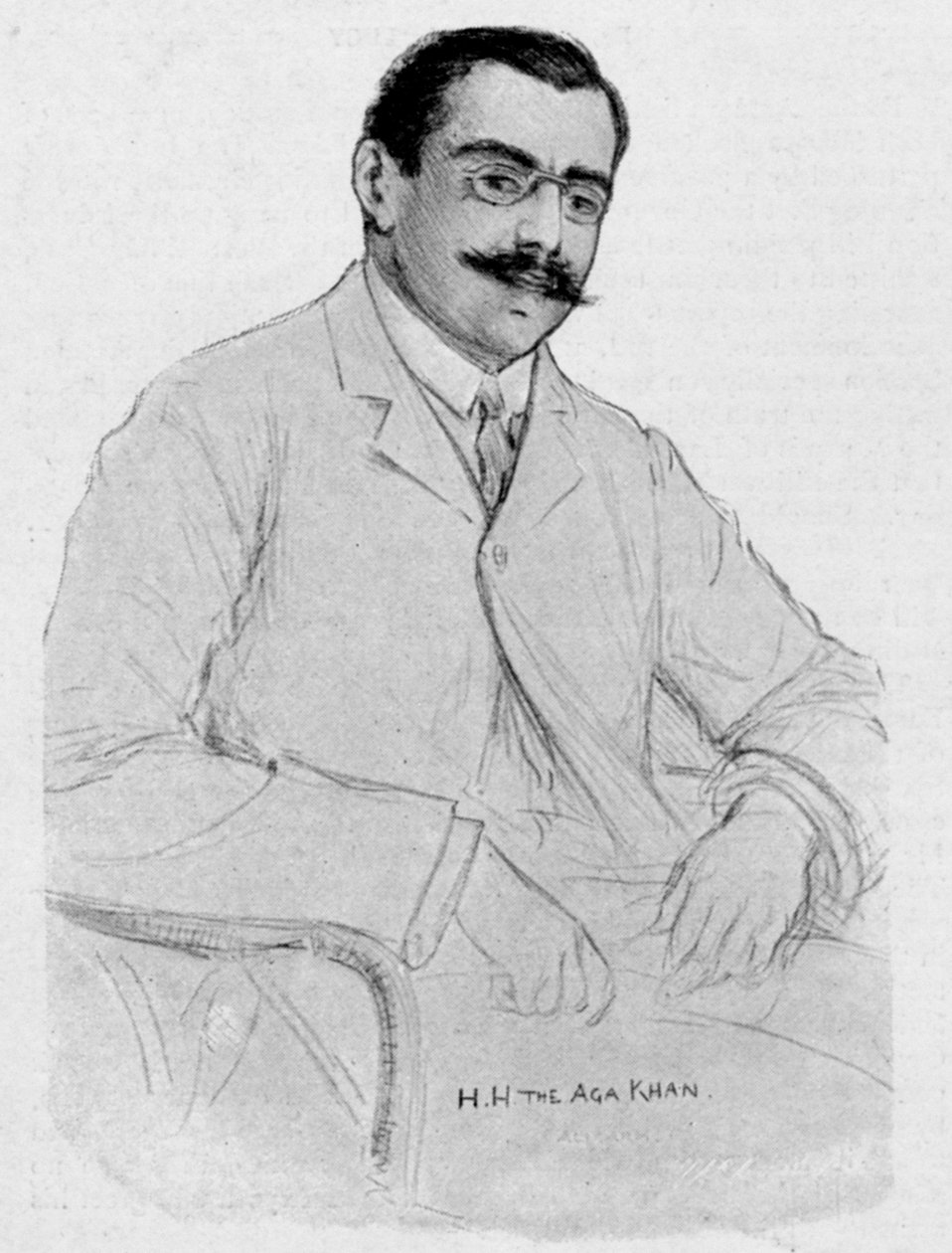 Aga Khan: Who Voiced the Muslim vetoomus varakuninkaalle, kuvitus "The Graphicista" 27. lokakuuta 1906 tekijältä George Percy Jacomb Hood