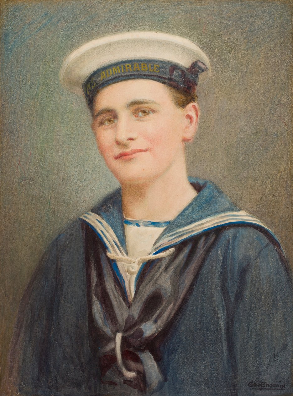 Merimiehen muotokuva, n. 1915-35 (wc paperilla) tekijältä George Phoenix