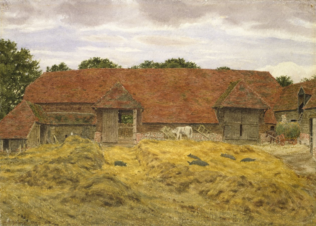 Red Barn at Whitchurch, 1868 (akvarelli paperille) tekijältä George Price Boyce