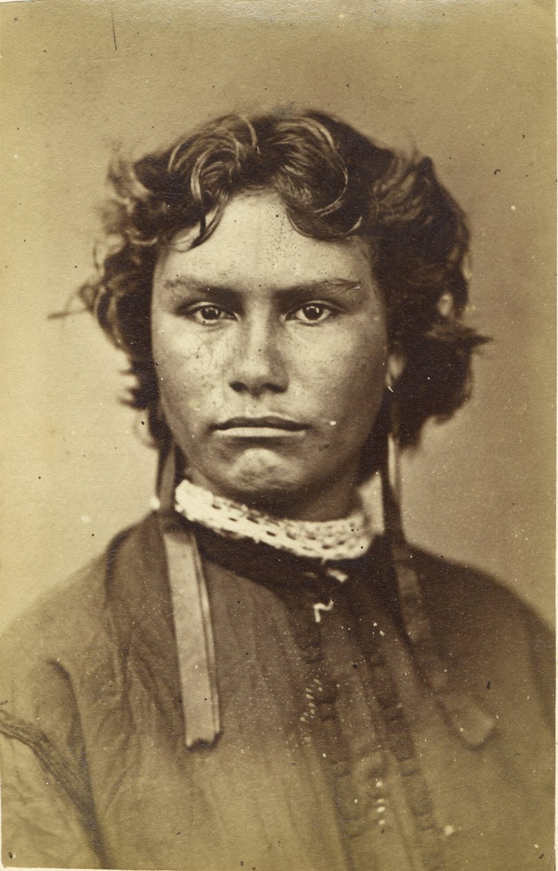 Maori, nuori nainen, n. 1865 (albumiprintti) tekijältä George Pulman