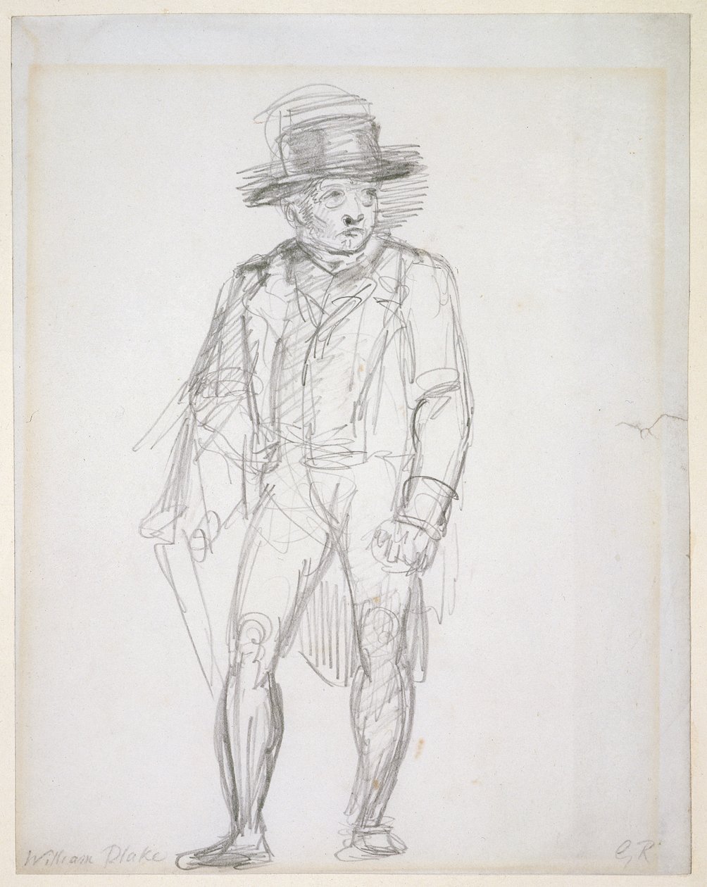 William Blake kävelee (grafiitti paperille) tekijältä George Richmond