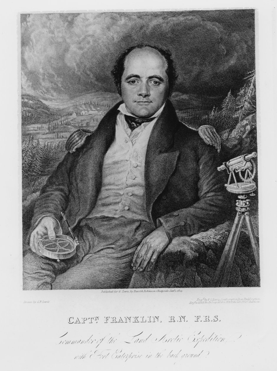 Kapteeni John Franklinin (1786-1847) muotokuva Frederick Christian Lewisin (1779-56) kaivertama 1824 tekijältä George Robert Lewis