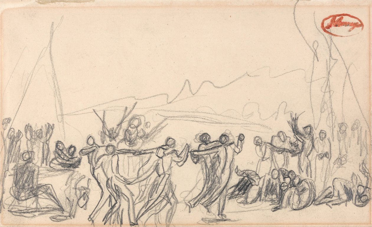 Bacchanalian -kohtaus (mahdollisesti Antediluvian) tekijältä George Romney
