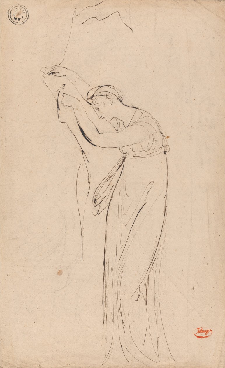 Vangittu tai masentunut nainen- mahdollisesti Andromache tekijältä George Romney