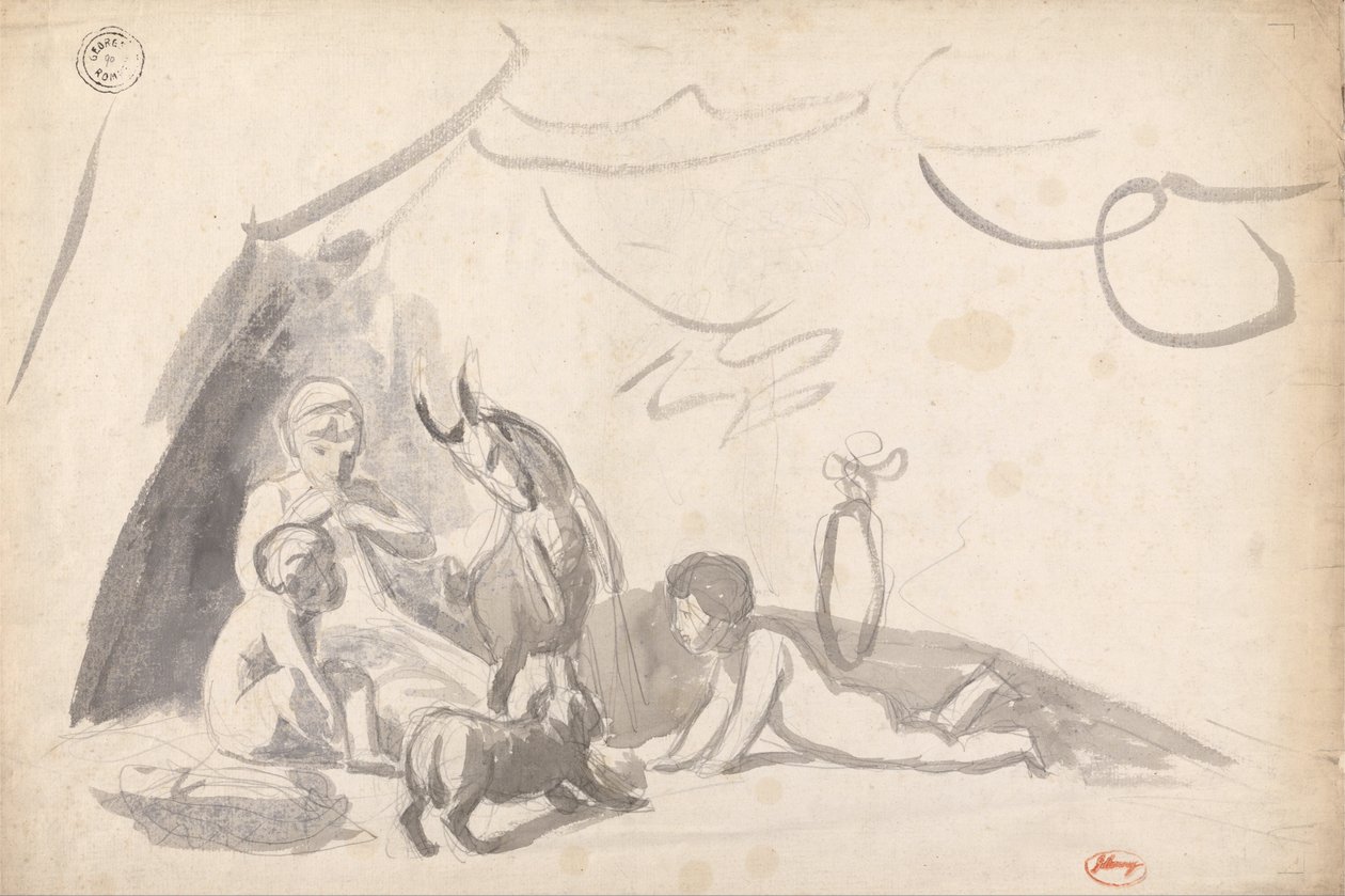 Lapset vuohen ja koiran kanssa tekijältä George Romney