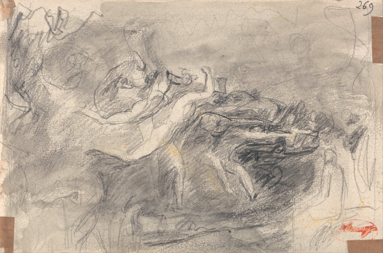 Demoninen hyökkäys Kristuksen kiusaukseen tekijältä George Romney