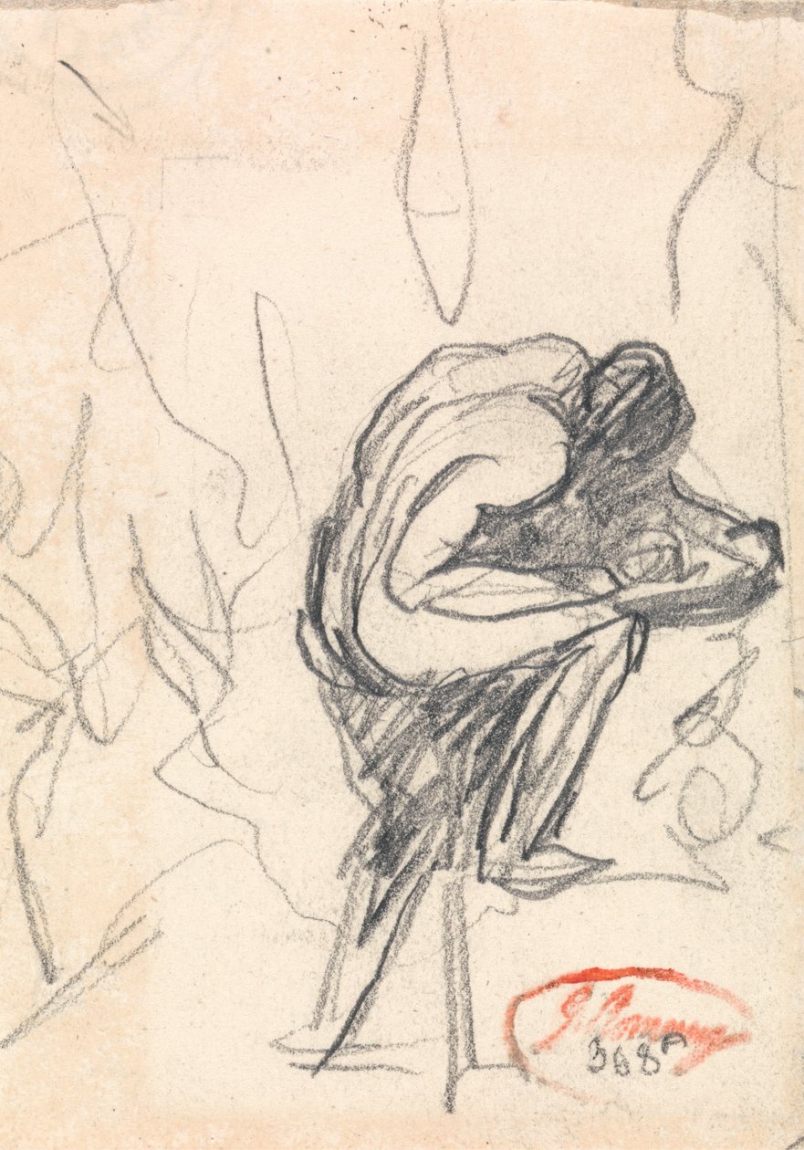 Kuva seisoo, taivutettu polvi tekijältä George Romney
