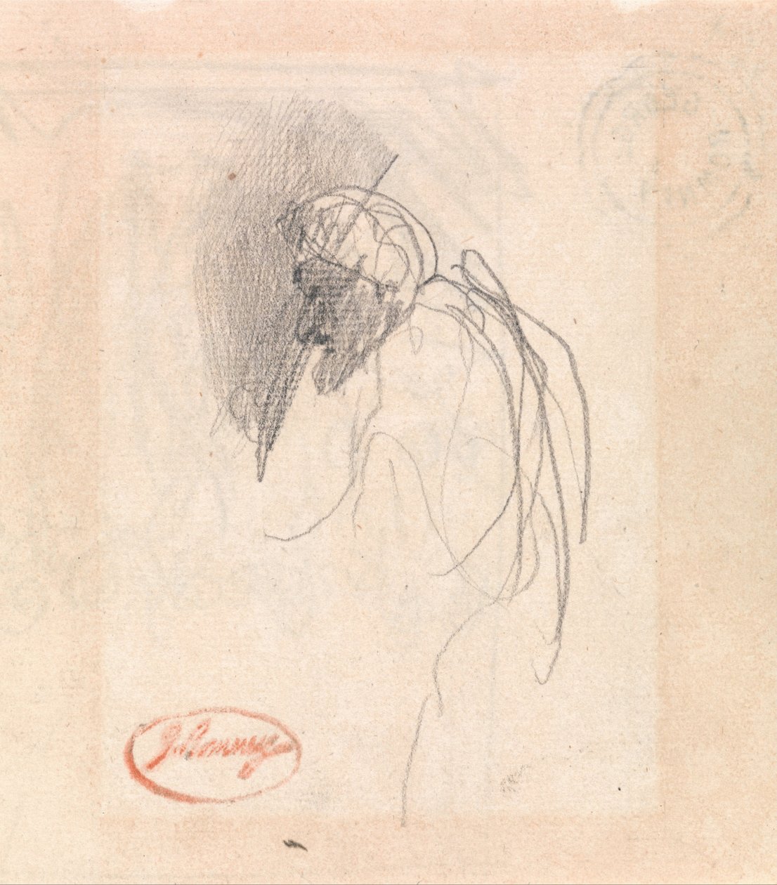 Kuva pään peitolla tekijältä George Romney