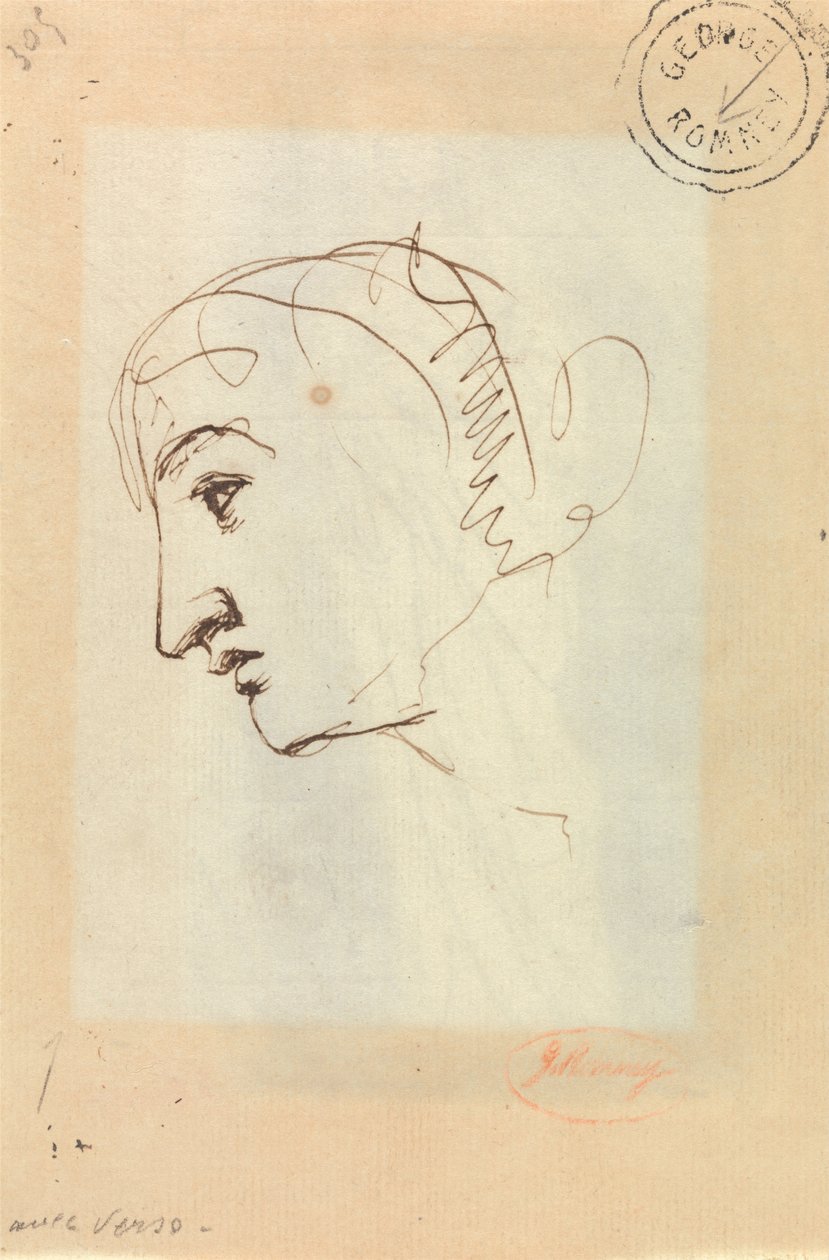 Pää profiiliin tekijältä George Romney