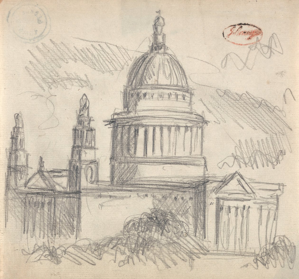 Mahdollisesti Saint Pauls, Lontoo tekijältä George Romney