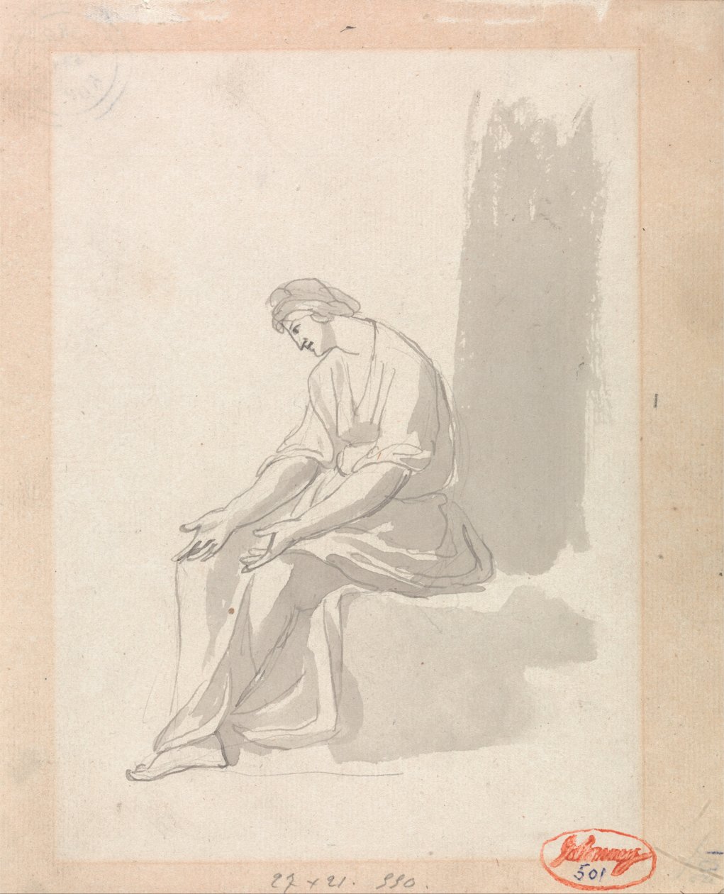 Istuva nainen tekijältä George Romney