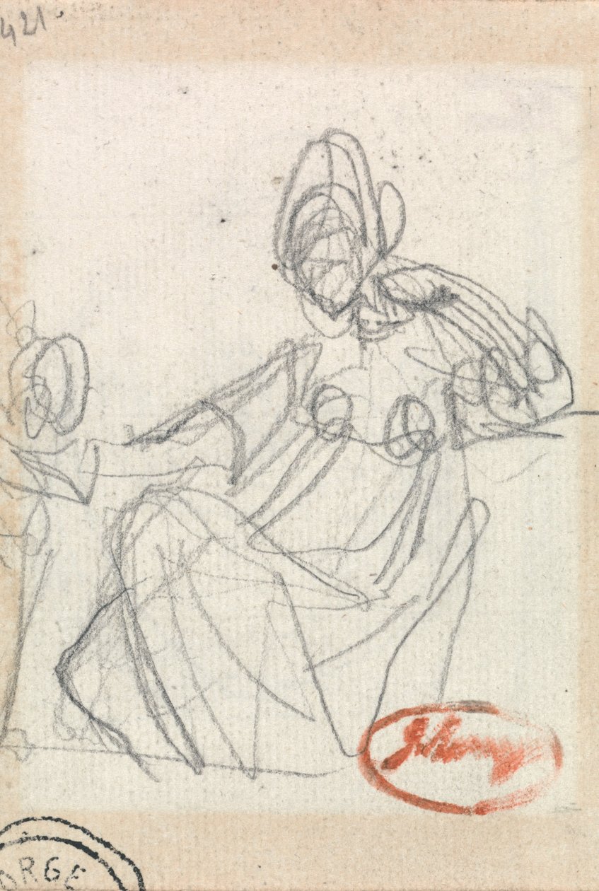 Istuva nainen ja lapsi tekijältä George Romney