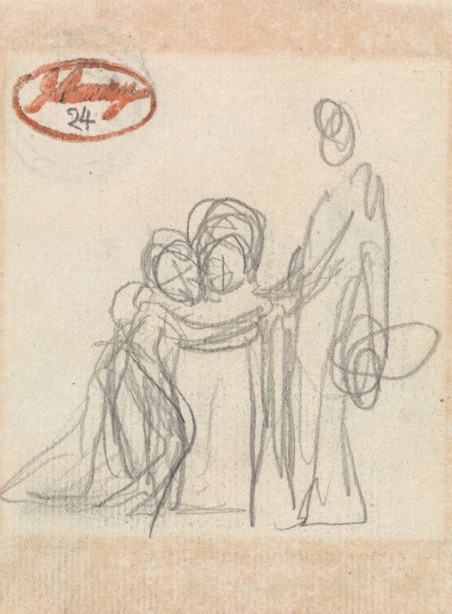 Pysyvä hahmo kahden lapsen kanssa tekijältä George Romney