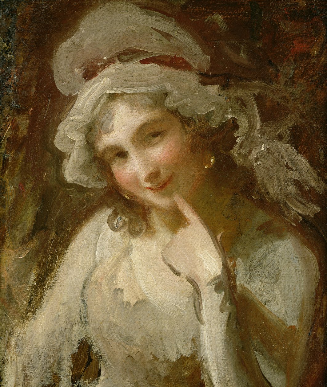 Hymyilevän nuoren naisen tutkimus tekijältä George Romney
