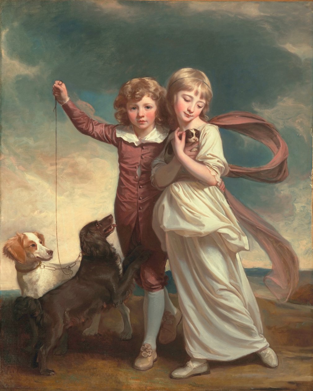 Thomas John Clavering ja Catherine Mary Clavering: The Clavering Children, 1777 tekijältä George Romney