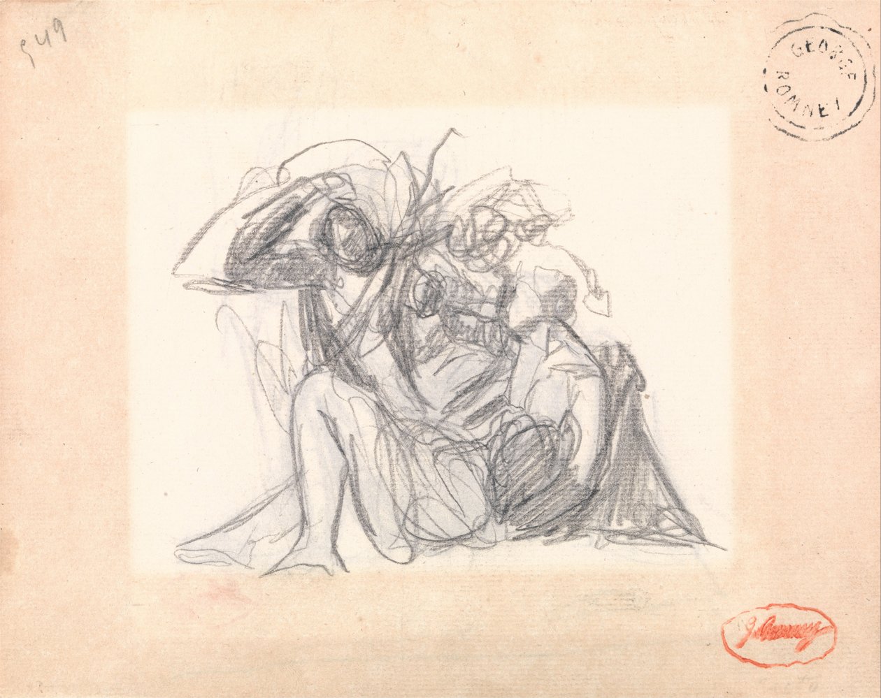 Tuntematon aihe- makuuasentoinen nainen ja muut hahmot tekijältä George Romney
