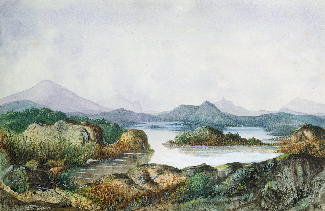 Maisema järven kanssa tekijältä George Sand