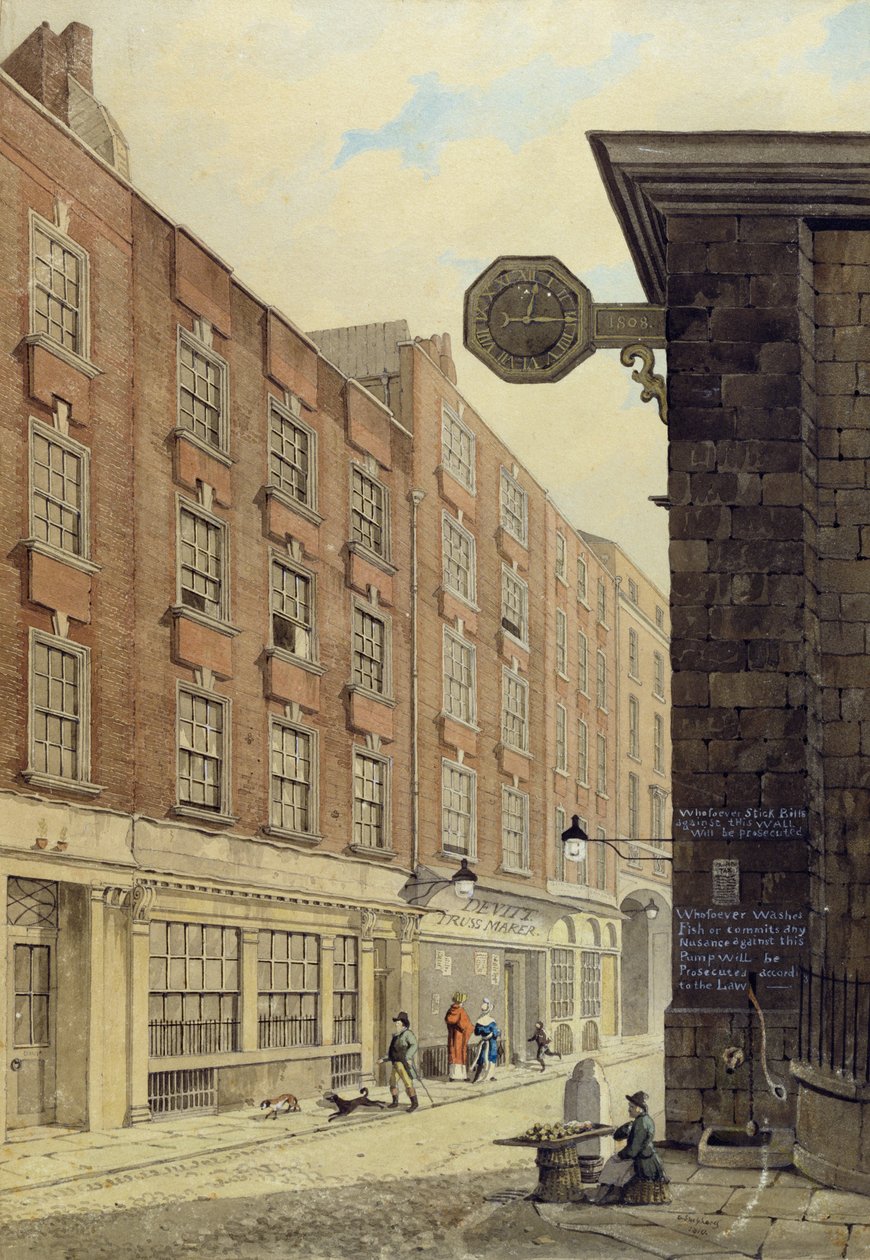 Lombard Street West, St. Mary Woolnoth, 1810 tekijältä George Shepherd
