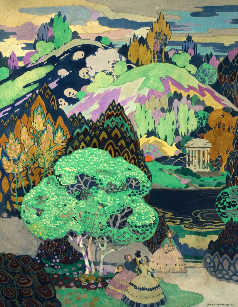Ipswich Park, 1919 (tempera paperille) tekijältä George Sheringham