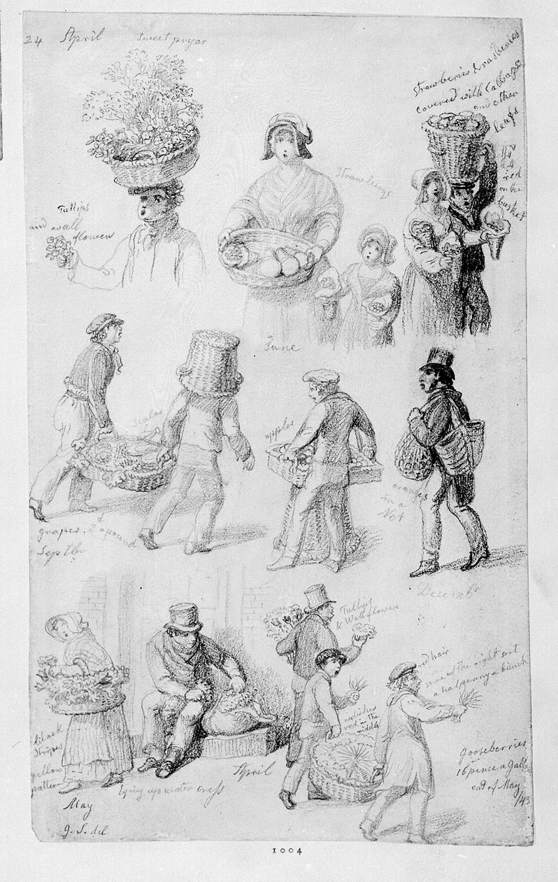 London Street Vendors: The Cries of London, 1843 tekijältä George Snr Scharf