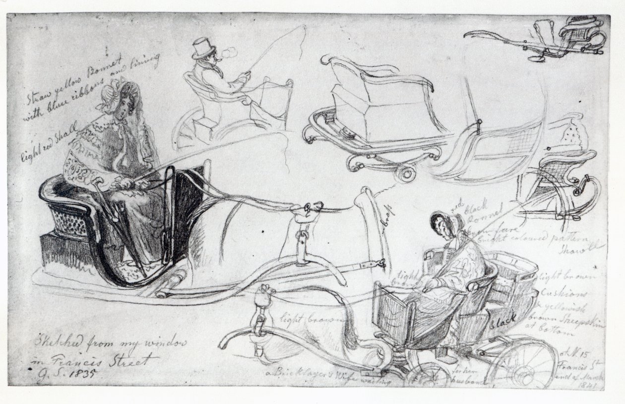 Poni ja ansoja Francis Streetillä, Lontoossa, 1835 tekijältä George Snr Scharf