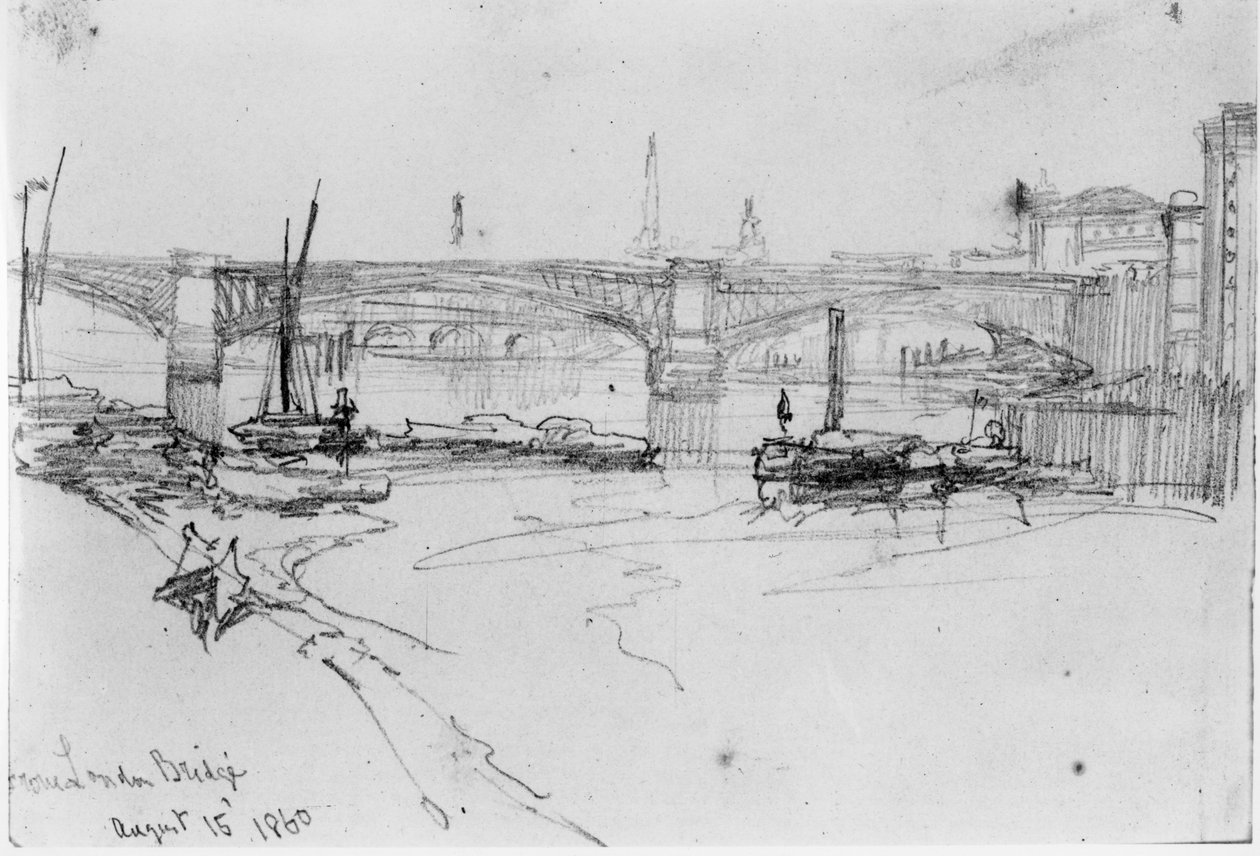 Luonnos London Bridgestä, 1860 tekijältä George Snr Scharf