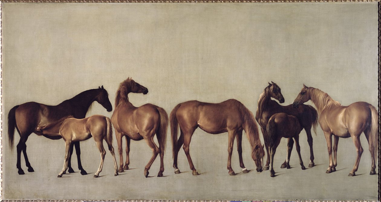 Tammat ja varsat ilman taustaa, n. 1762 tekijältä George Stubbs