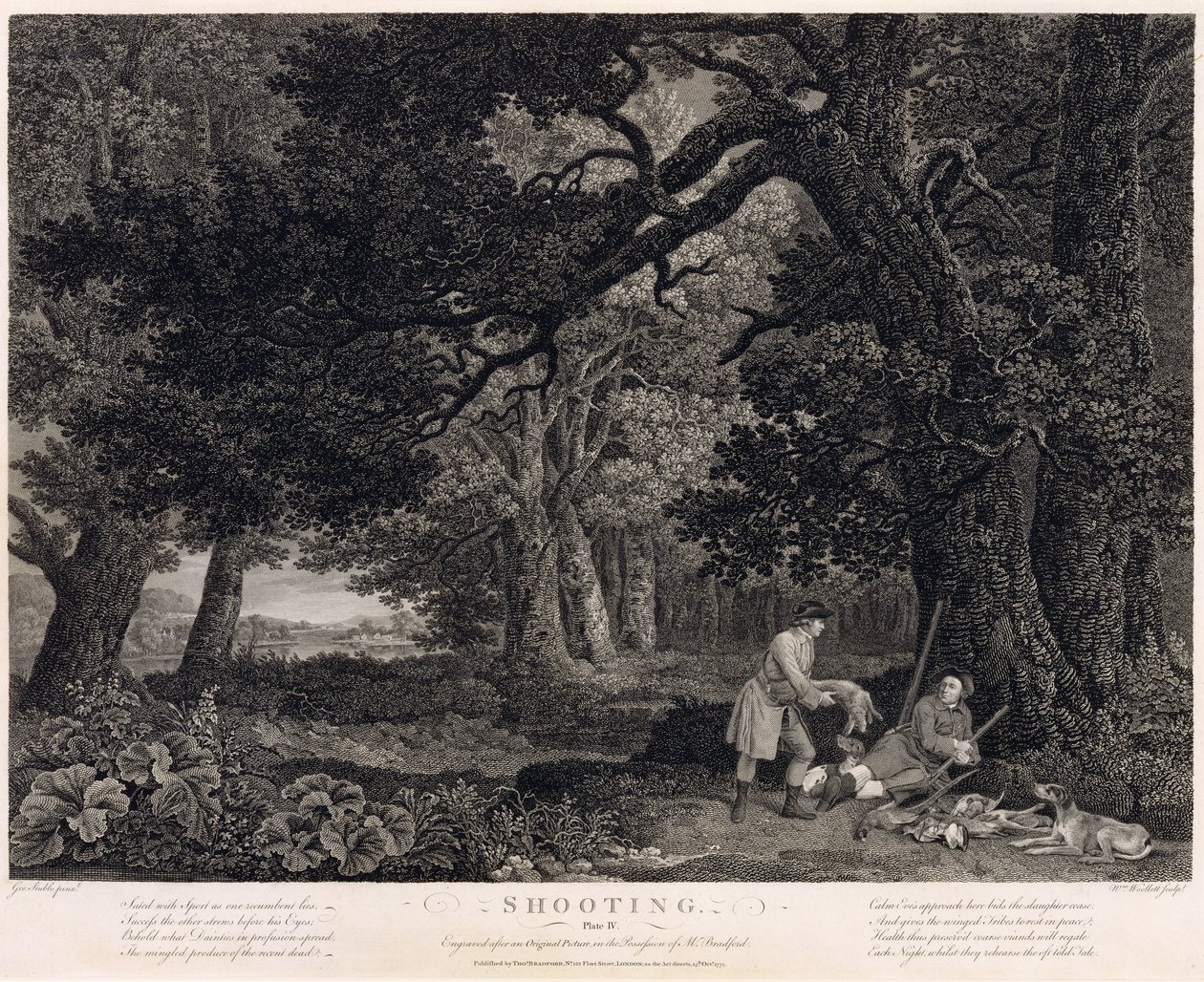 Ammunta, levy 4, kaiverrus William Woollett (1735-85) 1771 (kaiverrus etsauksella) tekijältä George Stubbs