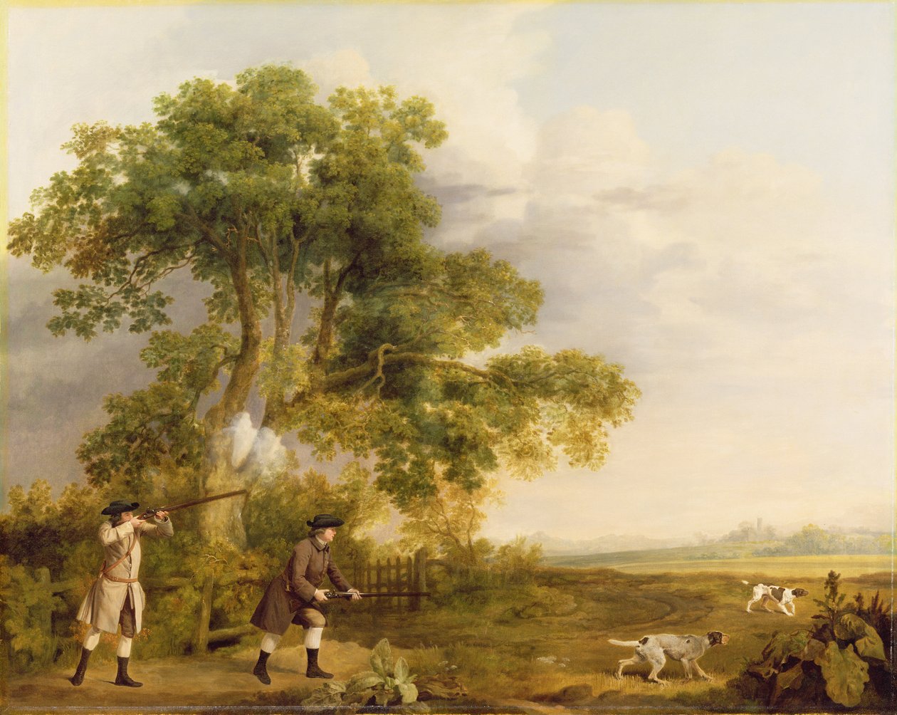 Kaksi herraa ampuu tekijältä George Stubbs