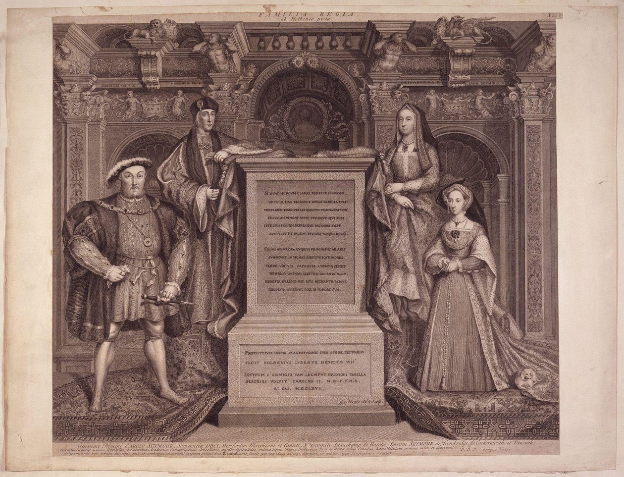 Kuningas Henrik VIII; Kuningas Henrik VII; Yorkin Elizabeth; Jane Holmo, Jane Seymour tekijältä George Vertue