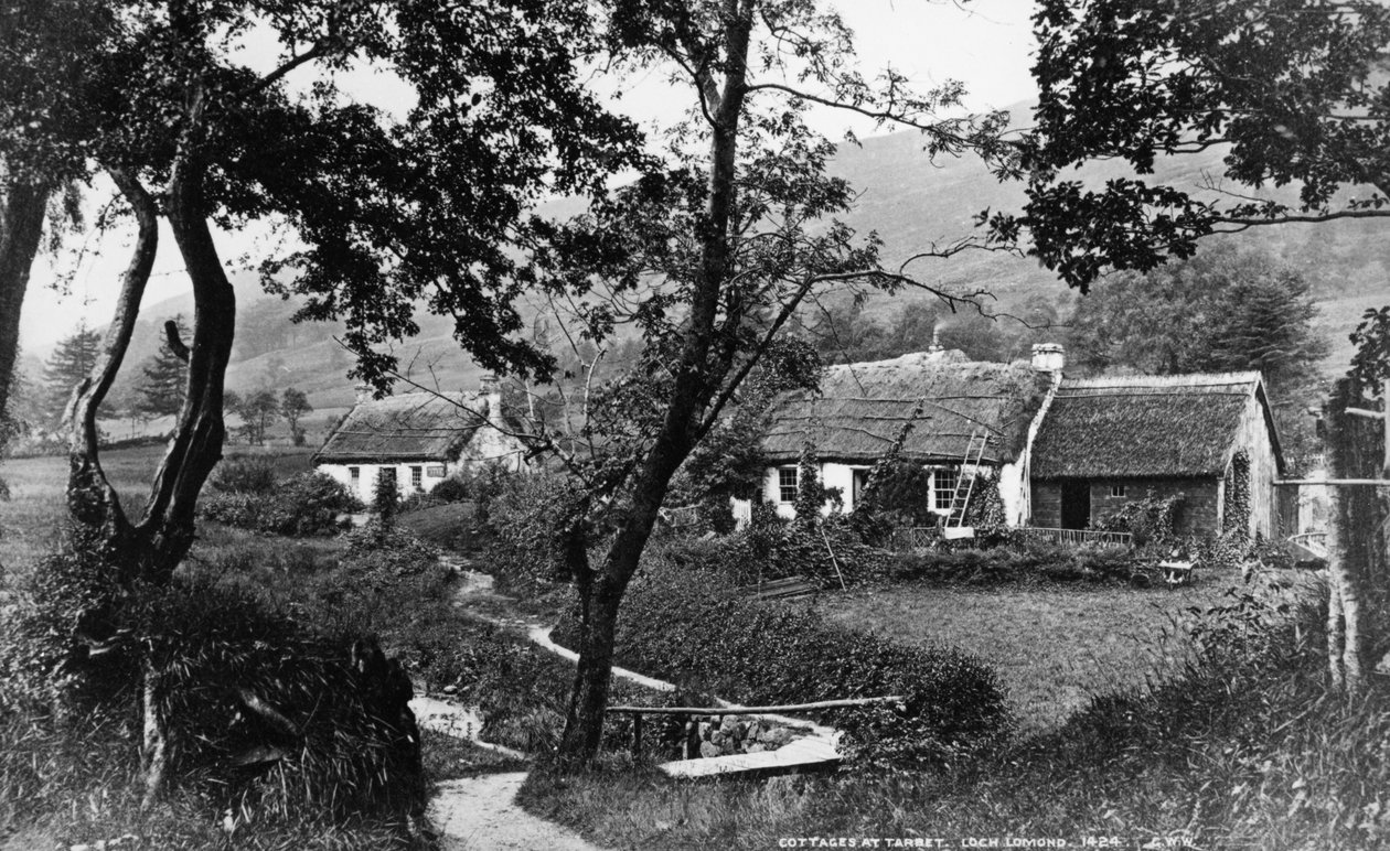 Mökit Tarbetissa, Loch Lomondissa, n. 1860-80 tekijältä George Washington Wilson