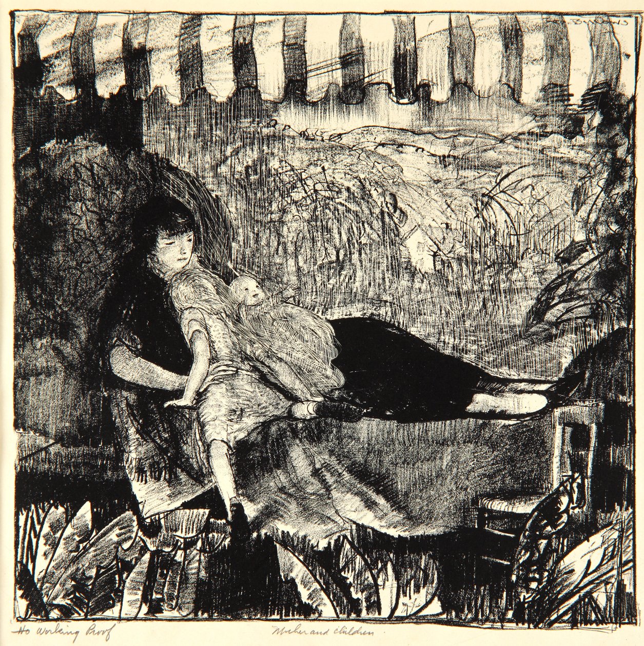 Äiti ja lapset, 1916 tekijältä George Wesley Bellows