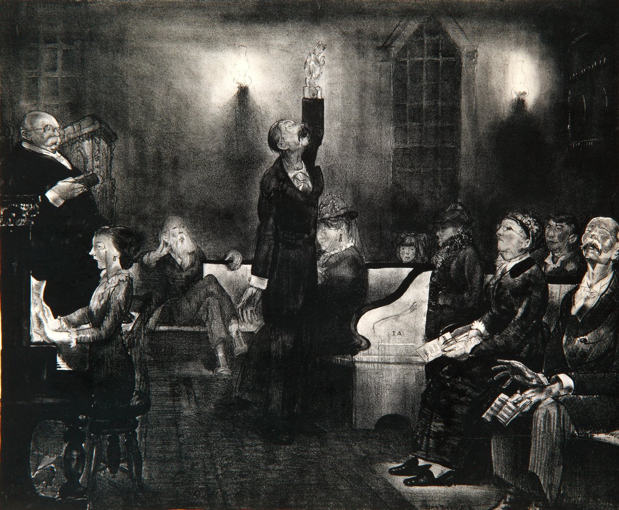 Rukouskokous, 1916 tekijältä George Wesley Bellows