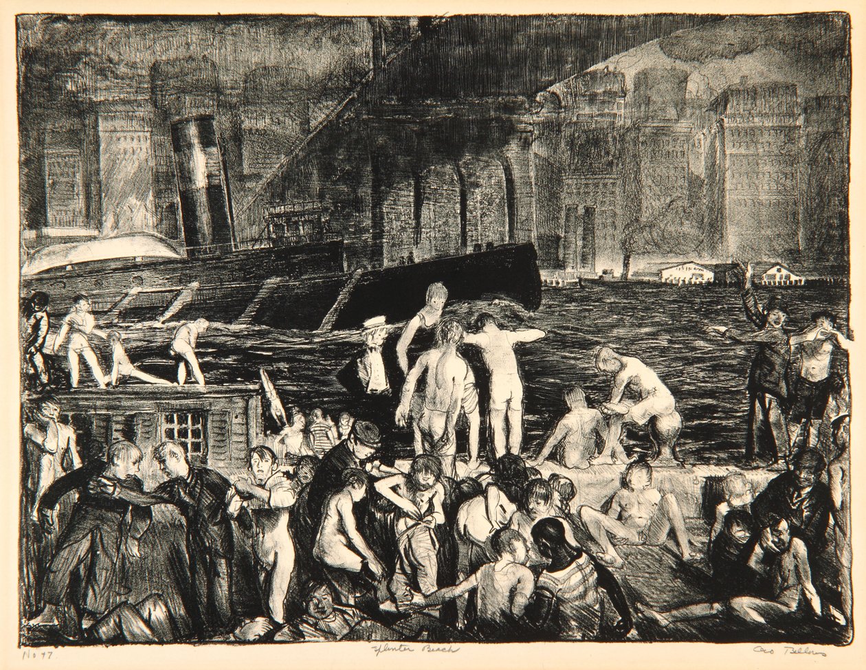 Splinter Beach, 1916 (litografia) tekijältä George Wesley Bellows