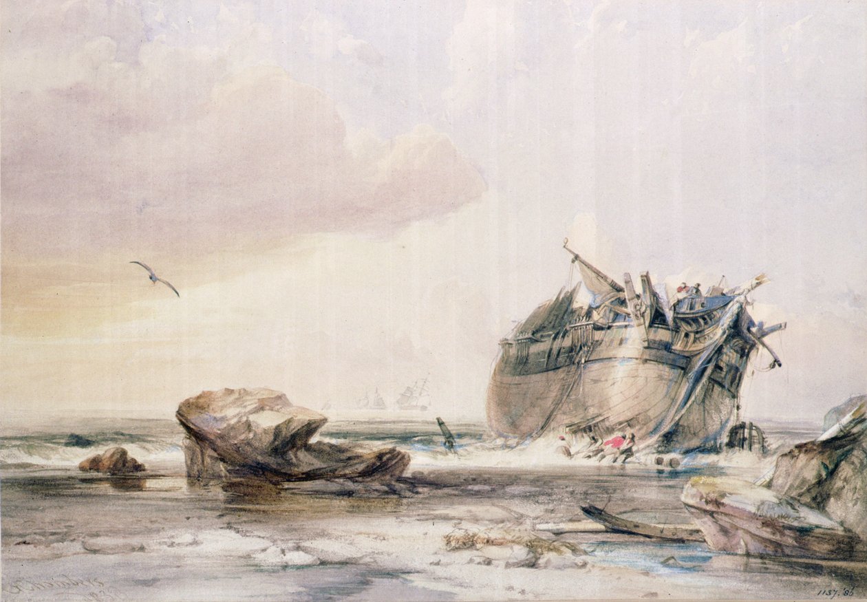 Rocky Shore, puretun aluksen kanssa tekijältä George the Elder Chambers
