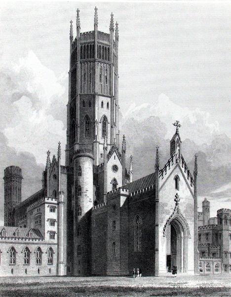 Fonthill Abbey luoteesta, John Brittonin "Graphic and Literary Illustrations of Fonthill Abbey", kaiverrus J. Lambert tekijältä George (after) Cattermole