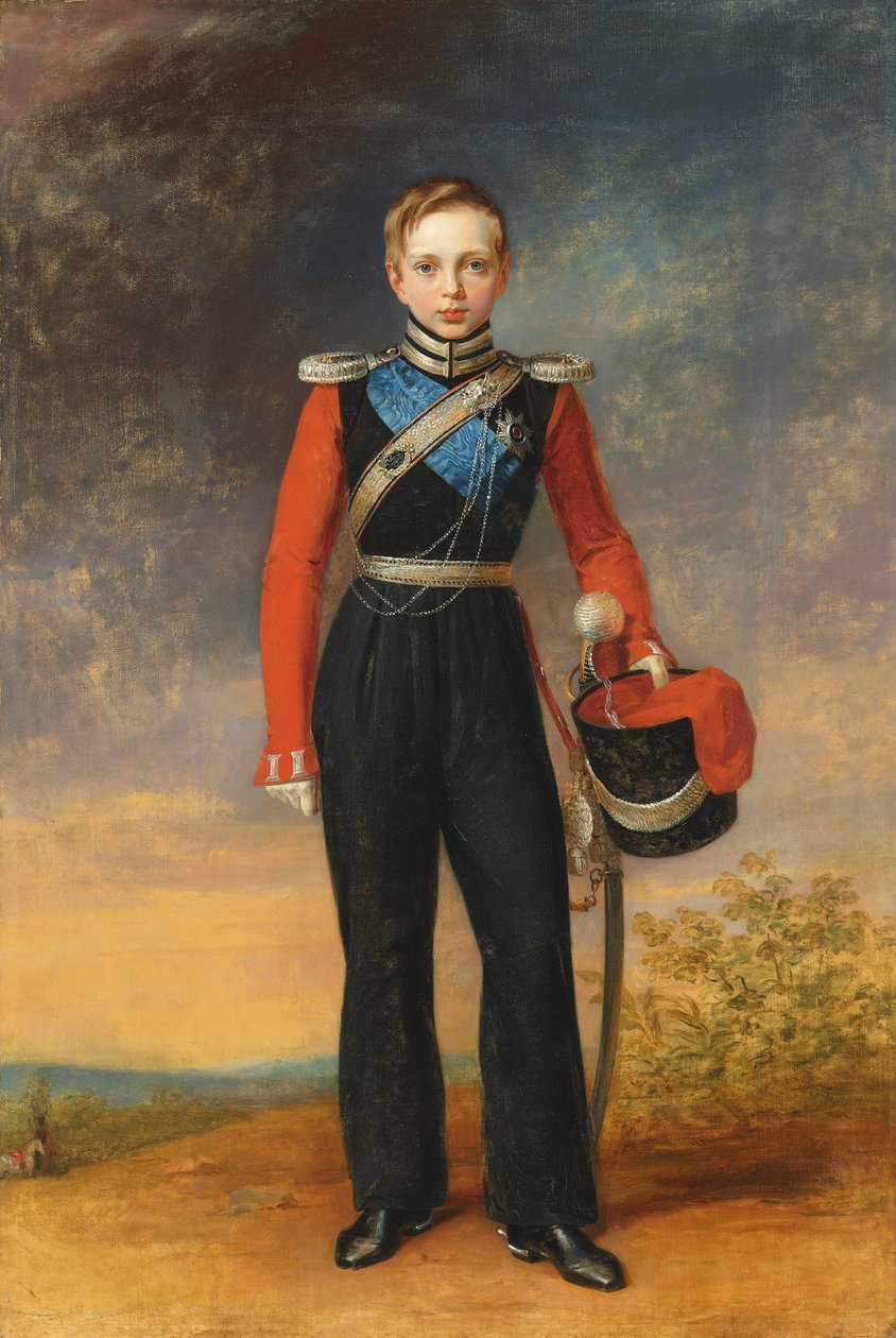 Muotokuva Tsesarevitš Aleksandr Nikolajevitšista Leib Guardin Mustanmeren kasakkajoukkueen univormussa (öljy kankaalle) tekijältä George (after) Dawe