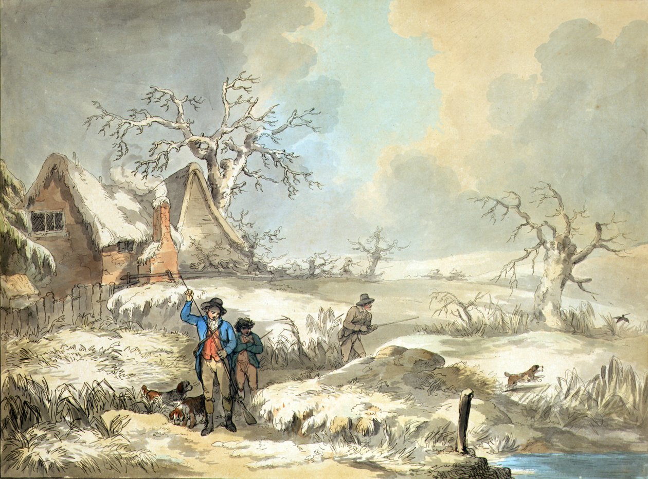 Snipe Shooting, kaivertanut Thomas Rowlandson (1756-1827), pub. kirjoittanut J. Harris tekijältä George (after) Morland