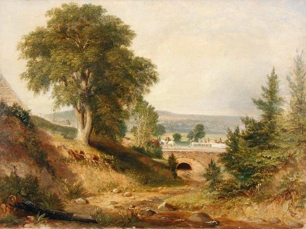 Kanavan akvedukti ylittää puron, n. 1840-1849 (öljy kankaalle) tekijältä George (attr.) Harvey